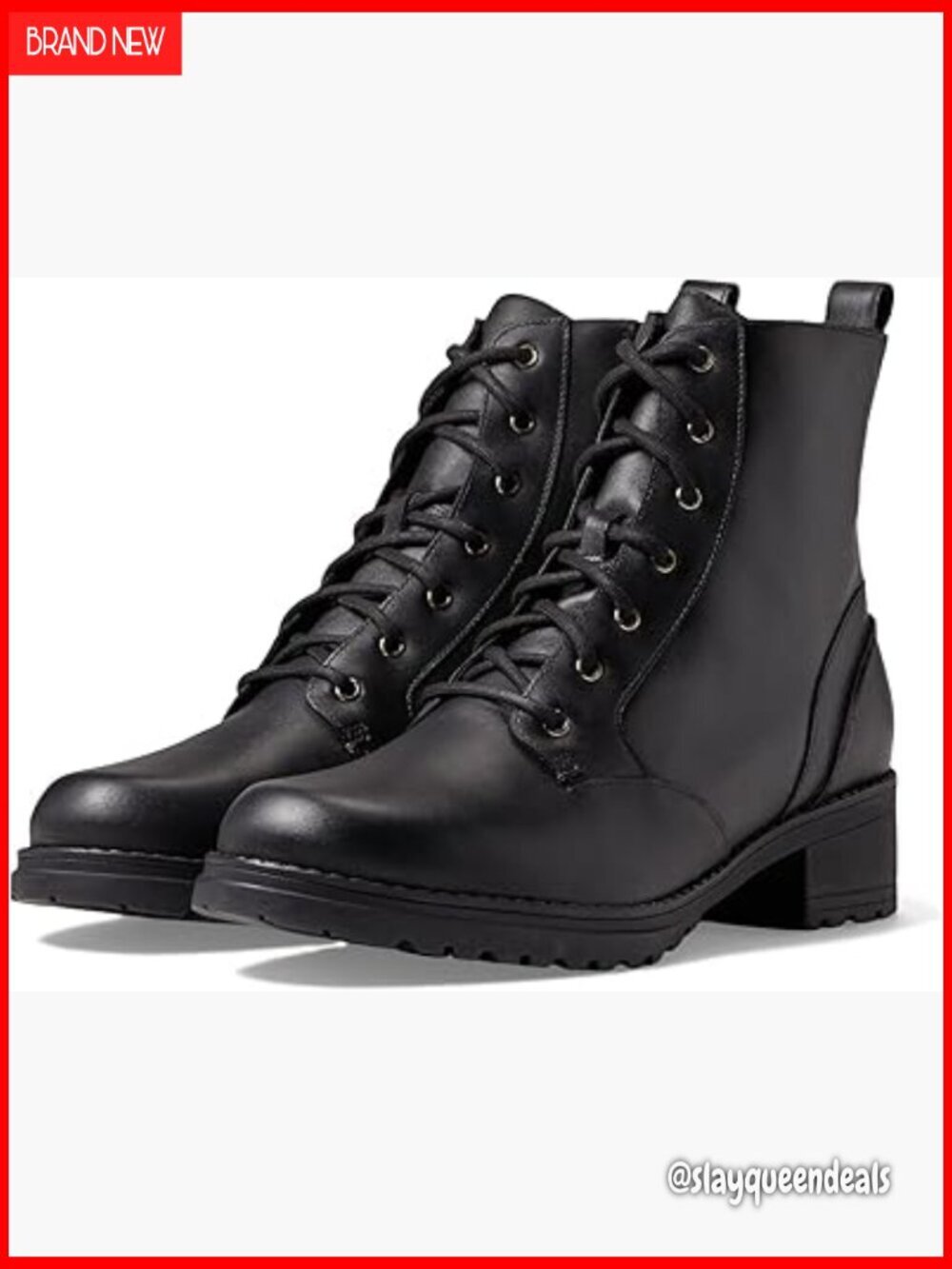 Waterproof Leather Combat Boots with Side Zip and Memory Foam Insole